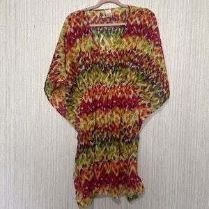 Rays & Waves One Size Fits All Swimsuit Cover-up Colorful Boho